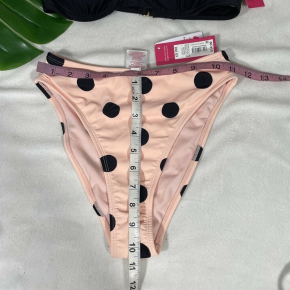 NWT Xhilaration Shirred Bikini Top ( Small ) Cheeky High Waist Bottom ( XS ) - Picture 4 of 12